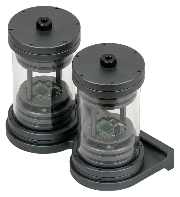 DVX Underwater Stereo Camera — two sealed acrylic camera modules.